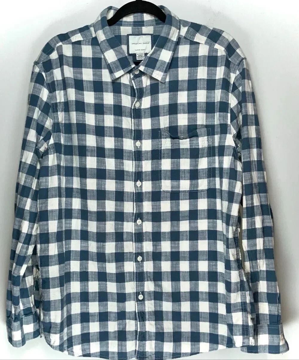 American Eagle super soft plaid button down shirt size XL